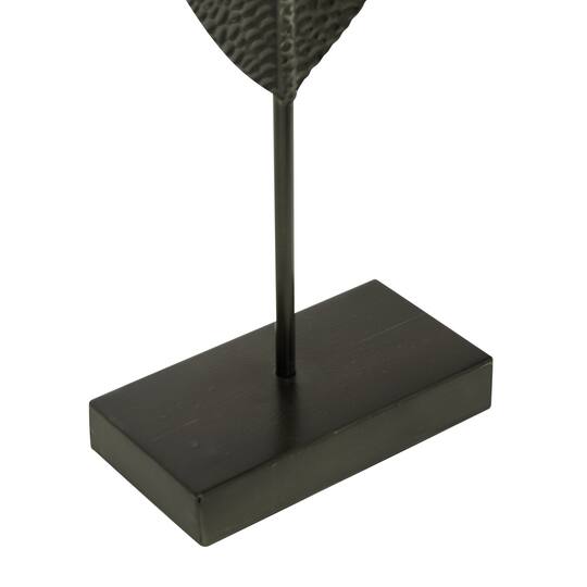 Gold Metal Contemporary Leaf Sculpture Set